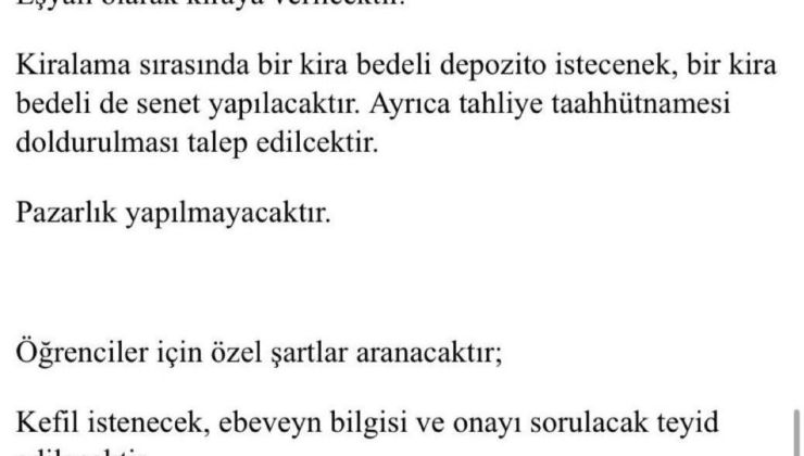 Kiralık Ev : Kefil, Not Ortalaması ve Atatürk İlkeleri Notu!